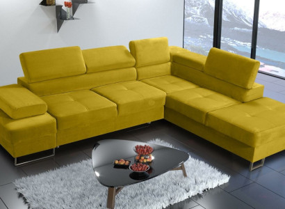Corner sofa Upholstery Couch Textile Living room L-shape Modern Yellow Design Sofas new
